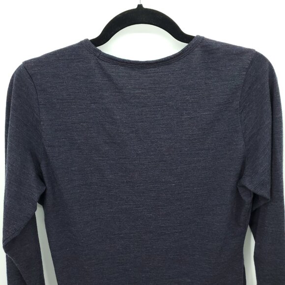 Seg'ments 100% Merino Wool V-Neck Long Sleeve Base Layer Top M Dark Purple - Picture 10 of 15